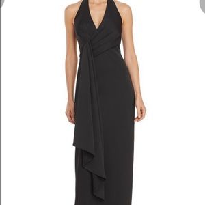 AIDAN MATTOX
Halter Neck Draped Gown In Black